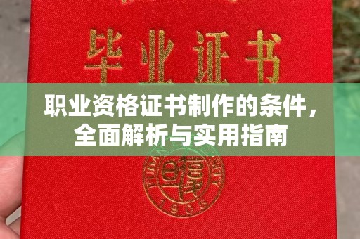 丰泽职业资格证书制作的条件，全面解析与实用指南